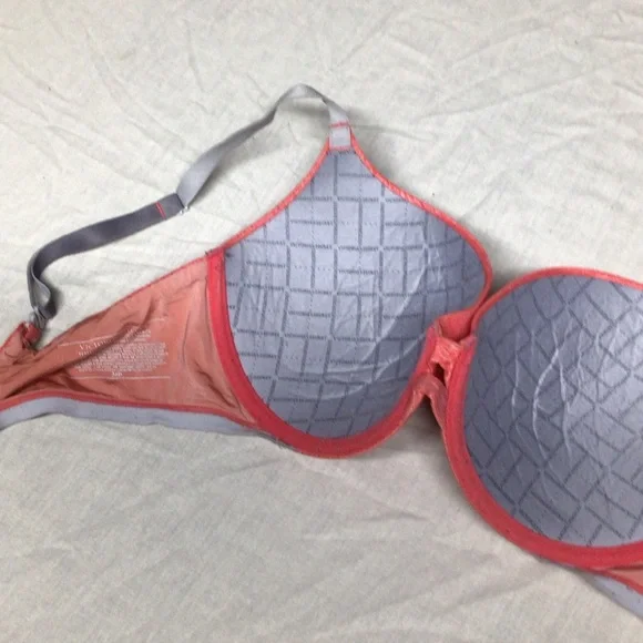 Victoria's Secret Coral Bra with Gray Straps perfect shape bra - Picture 4 of 8